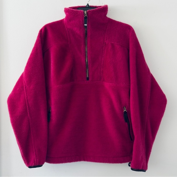 Tops - Vintage Helly Hanson Purple Red 1/2 Zip Hi Pile Fleece